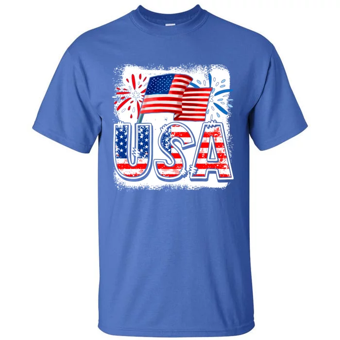 American Flag Funny Usa 4th Of July Funny Mom Mama Gift Tall T-Shirt