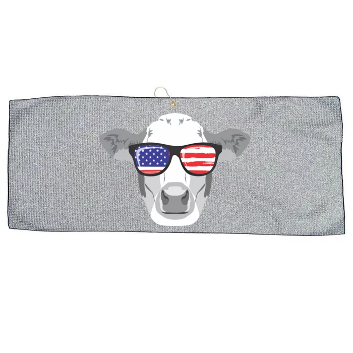 American Flag Fourth Of July Animal Cow Lover Cute Gift Large Microfiber Waffle Golf Towel