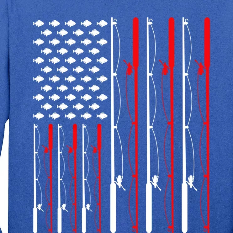 American Flag Fishing Rod Fishing Lover Great Gift Tall Long Sleeve T-Shirt