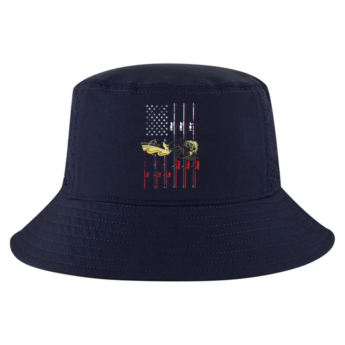 American Fishing Flag Cool Comfort Performance Bucket Hat