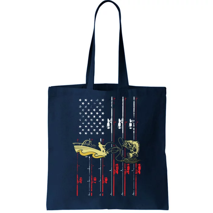 American Fishing Flag Tote Bag