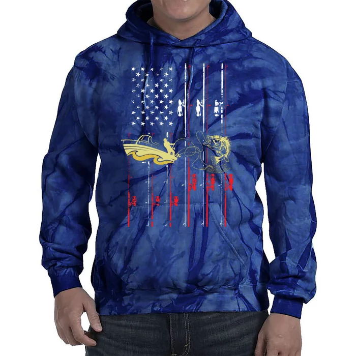 American Fishing Flag Tie Dye Hoodie