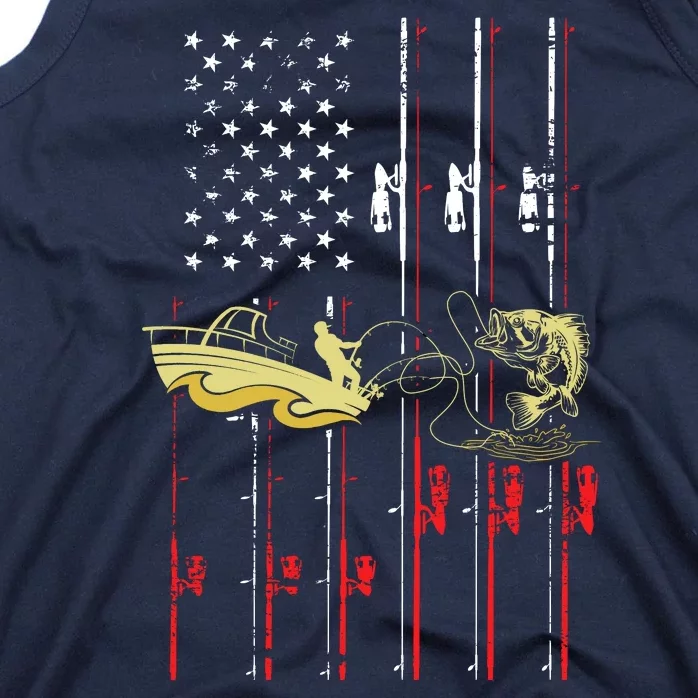 American Fishing Flag Tank Top