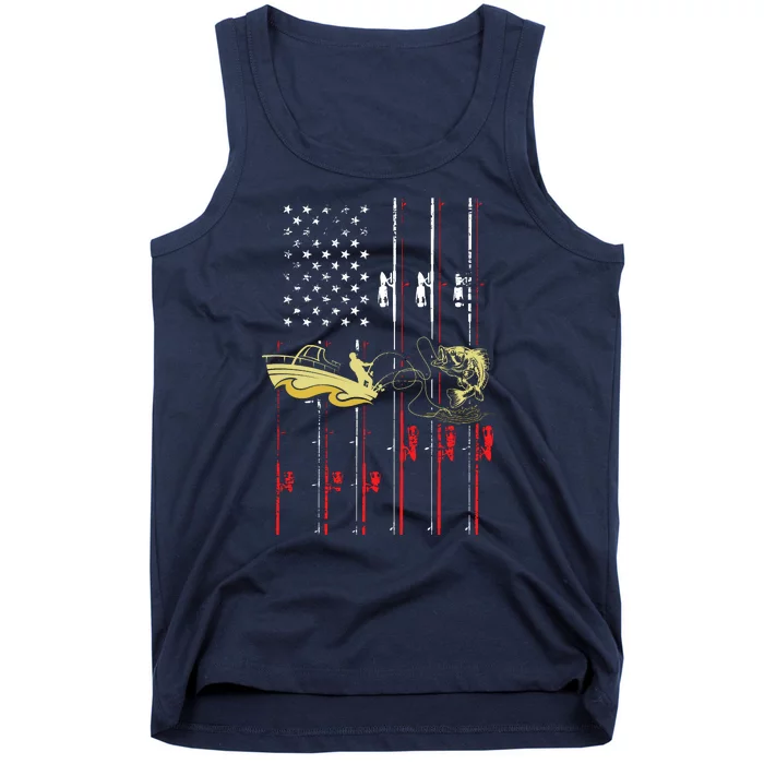 American Fishing Flag Tank Top