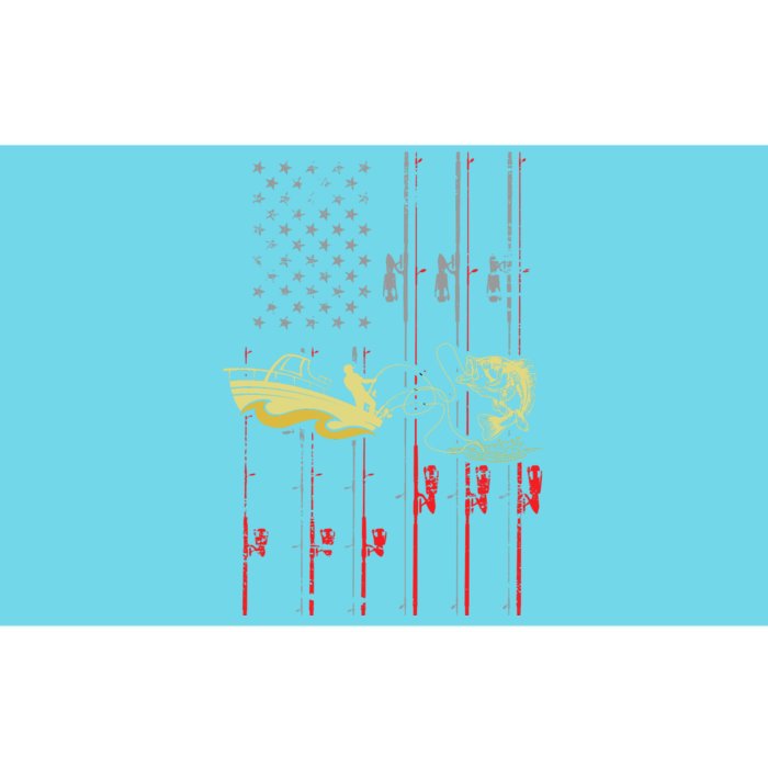 American Fishing Flag Bumper Sticker