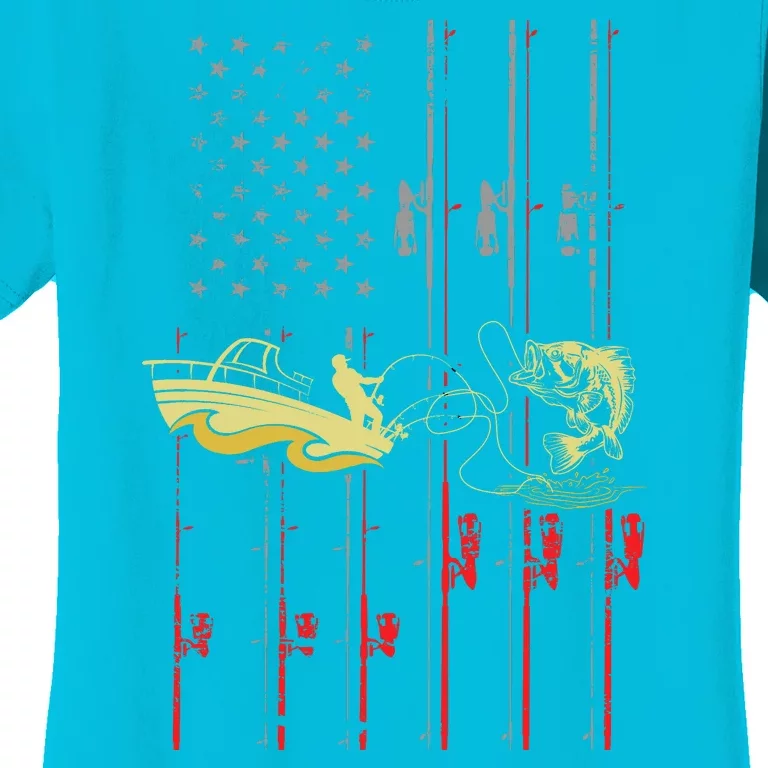 American Fishing Flag Women's T-Shirt