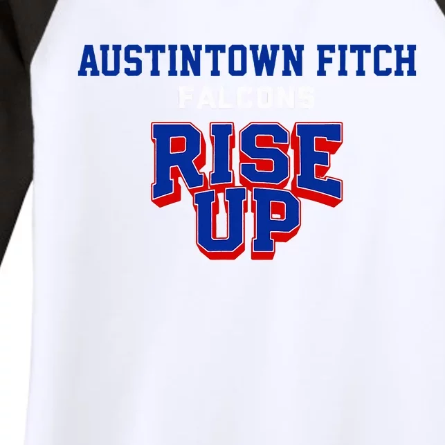 Austintown Fitch F.A.L.C.O.N.S Rise Up Hs Women's Tri-Blend 3/4-Sleeve Raglan Shirt