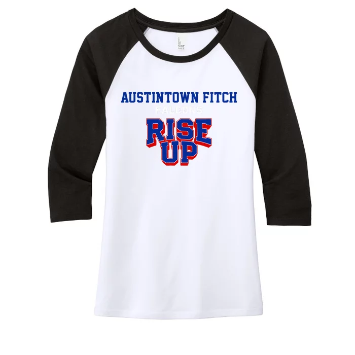 Austintown Fitch F.A.L.C.O.N.S Rise Up Hs Women's Tri-Blend 3/4-Sleeve Raglan Shirt