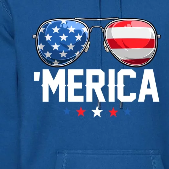 American Flag Funny Patriotic Fourth Of July Gift Premium Hoodie