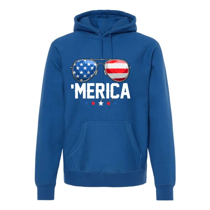 American Flag Funny Patriotic Fourth Of July Gift Premium Hoodie