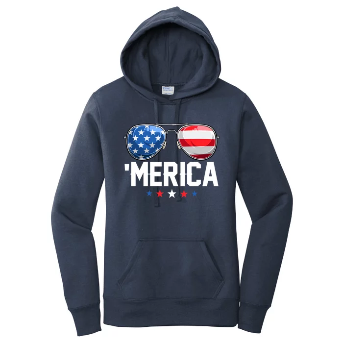 American Flag Funny Patriotic Fourth Of July Gift Women's Pullover Hoodie