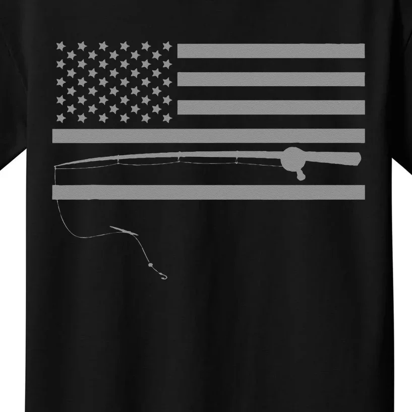 American Flag Fishing Apparel Fishing Kids T-Shirt