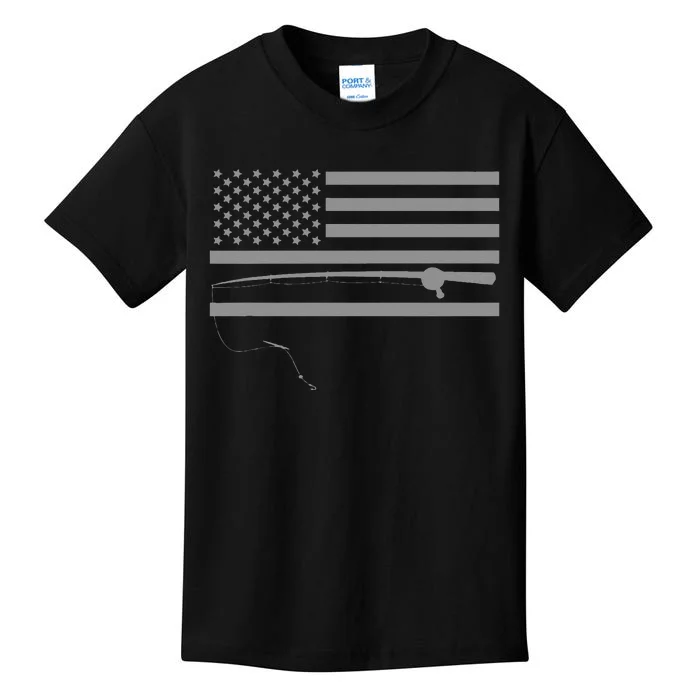 American Flag Fishing Apparel Fishing Kids T-Shirt