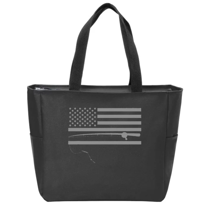 American Flag Fishing Apparel Fishing Zip Tote Bag