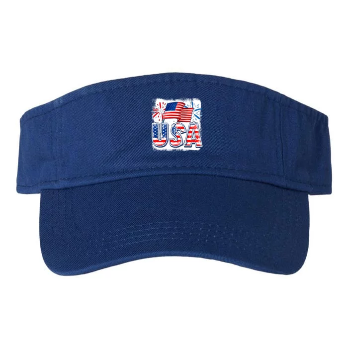 American Flag Funny Usa 4th Of July Funny Mom Mama Meaningful Gift Valucap Bio-Washed Visor