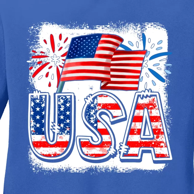 American Flag Funny Usa 4th Of July Funny Mom Mama Meaningful Gift Ladies Long Sleeve Shirt