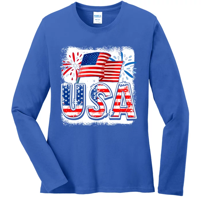 American Flag Funny Usa 4th Of July Funny Mom Mama Meaningful Gift Ladies Long Sleeve Shirt