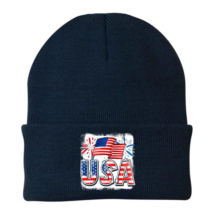 American Flag Funny Usa 4th Of July Funny Mom Mama Meaningful Gift Knit Cap Winter Beanie