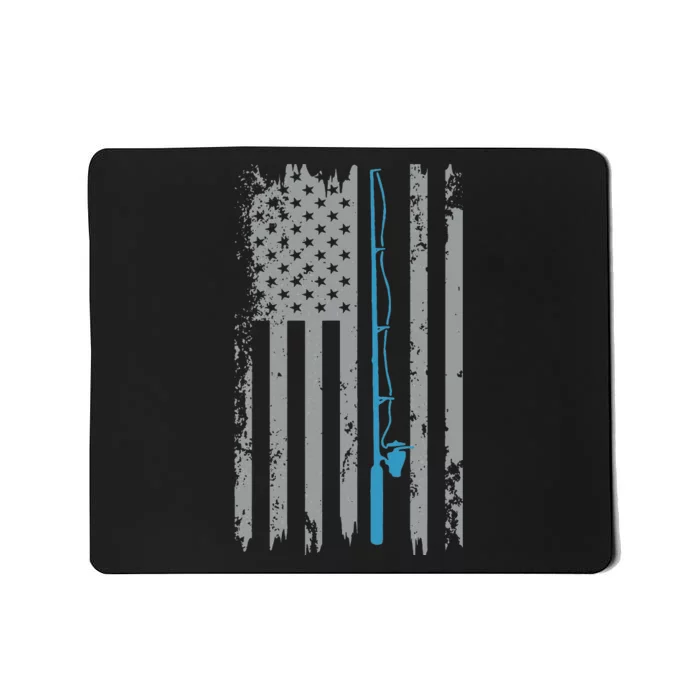 American Flag Fishing Vintage Fisherman Mousepad