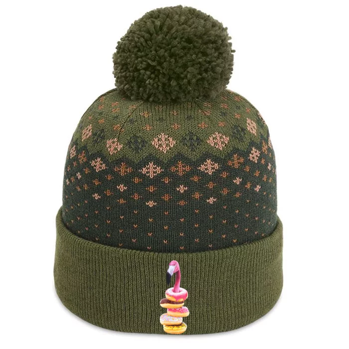 A Famished Flamingo The Baniff Cuffed Pom Beanie