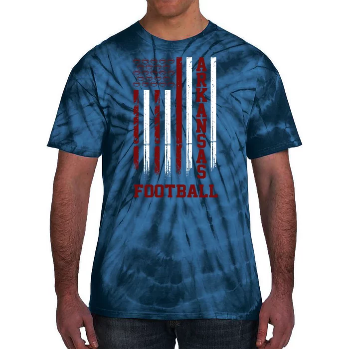 Arkansas Football Fan American Flag Tie-Dye T-Shirt