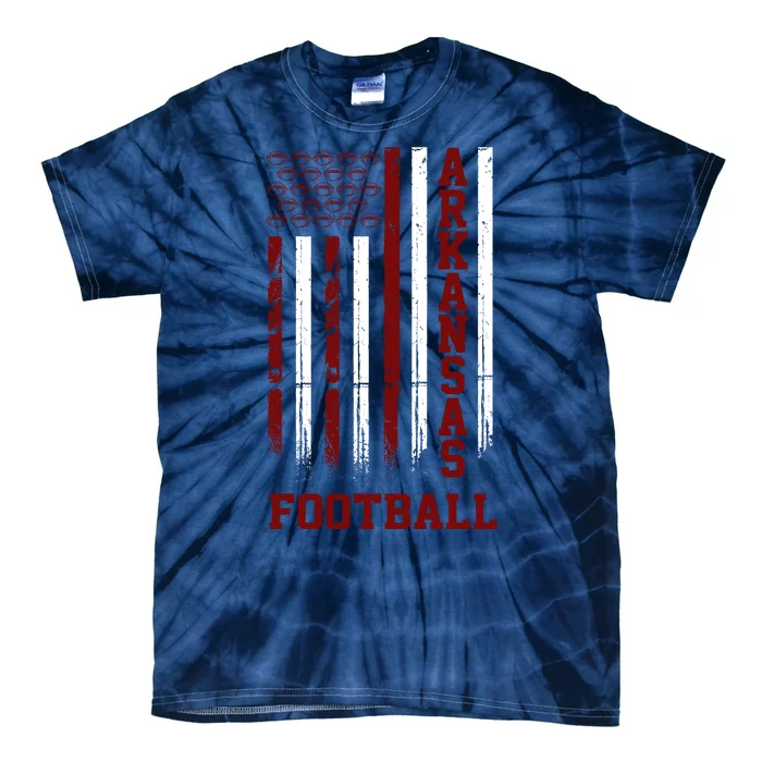 Arkansas Football Fan American Flag Tie-Dye T-Shirt