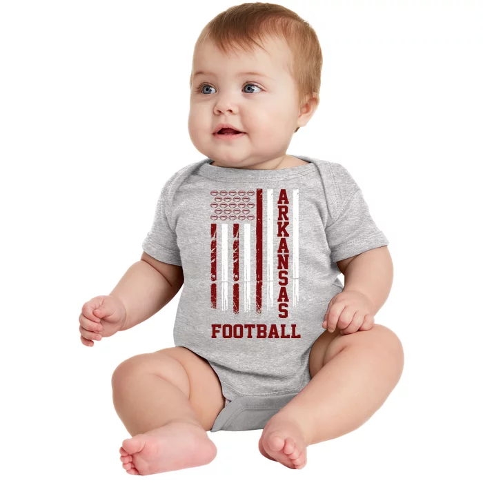 Arkansas Football Fan American Flag Baby Bodysuit