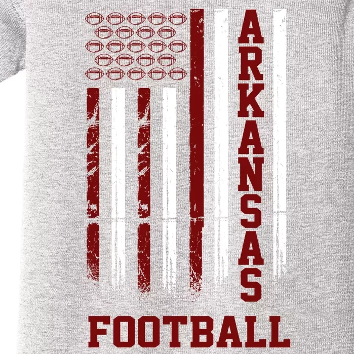 Arkansas Football Fan American Flag Baby Bodysuit