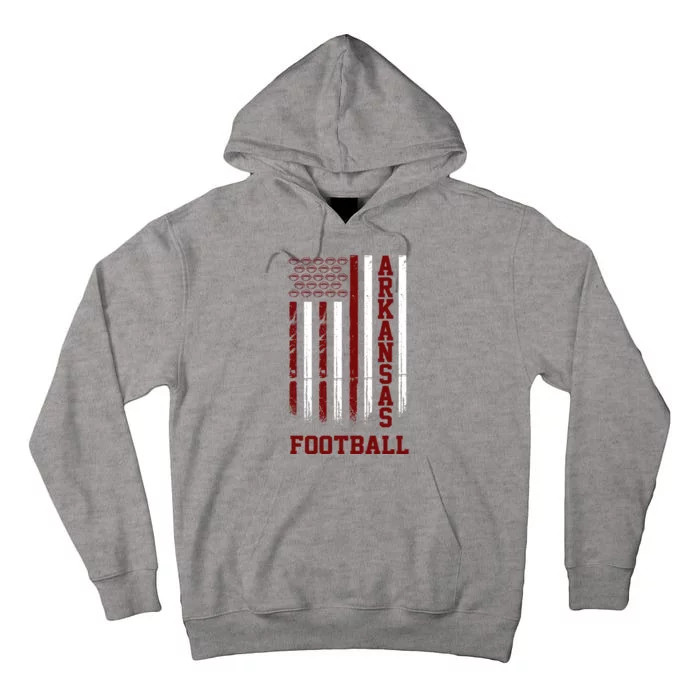 Arkansas Football Fan American Flag Tall Hoodie