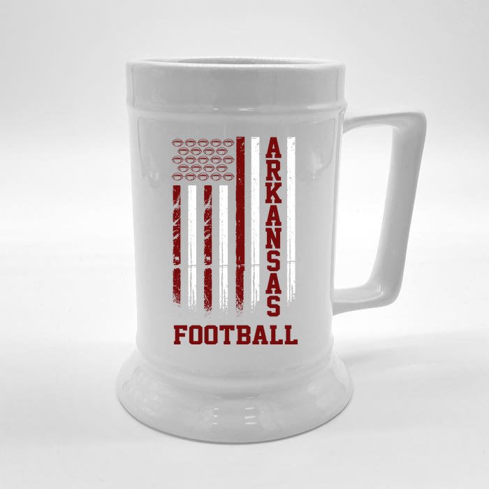 Arkansas Football Fan American Flag Front & Back Beer Stein