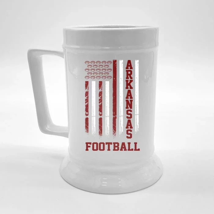 Arkansas Football Fan American Flag Front & Back Beer Stein