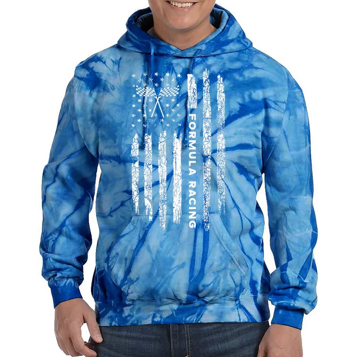 American Flag Formula Racing Tie Dye Hoodie