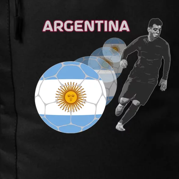 Argentina Flag Football Player World Game Winner Soccer Team Daily Commute Backpack