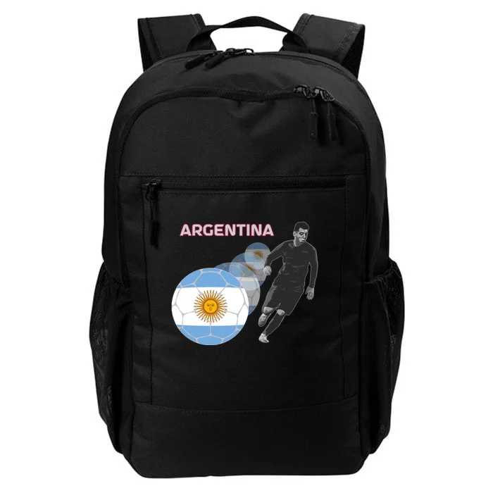 Argentina Flag Football Player World Game Winner Soccer Team Daily Commute Backpack