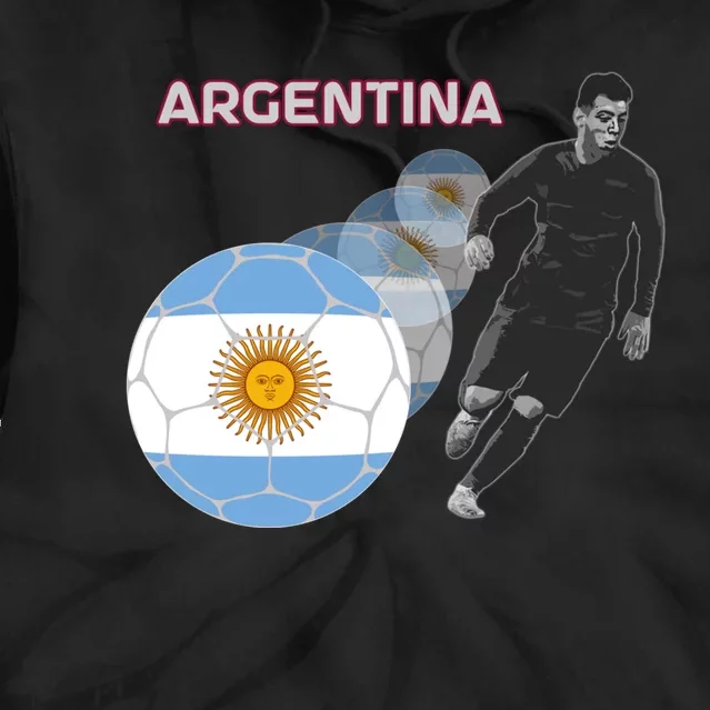 Argentina Flag Football Player World Game Winner Soccer Team Tie Dye Hoodie