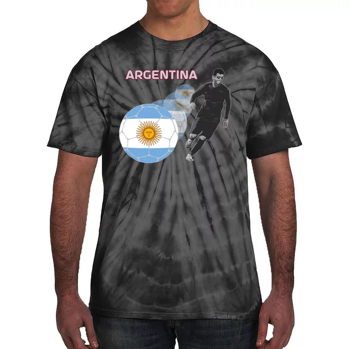 Argentina Flag Football Player World Game Winner Soccer Team Tie-Dye T-Shirt