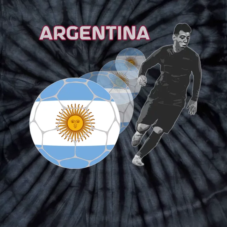 Argentina Flag Football Player World Game Winner Soccer Team Tie-Dye T-Shirt