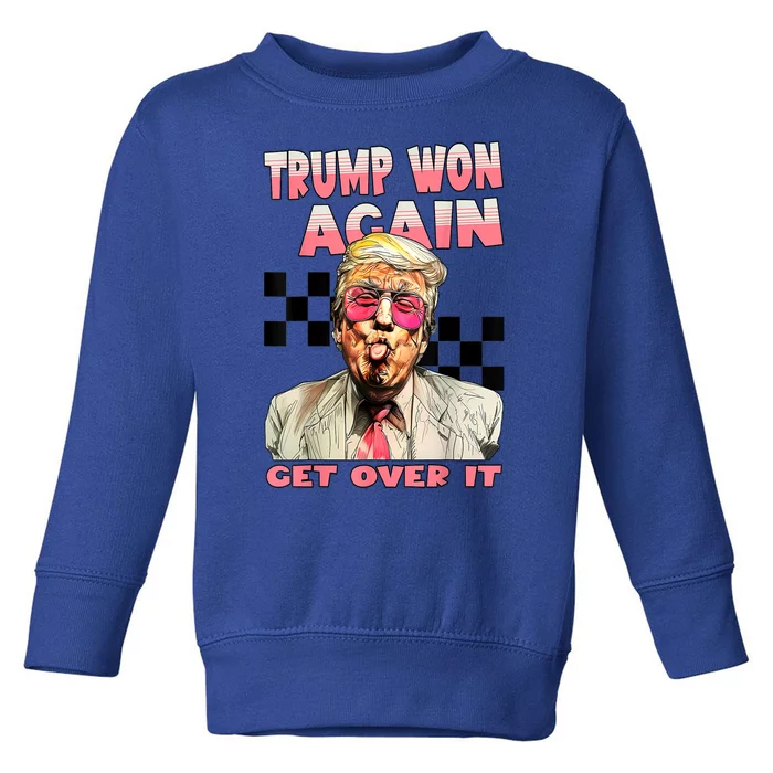 American Flag Funny Trump Won Again 2024 Election President 47 Th Gift Toddler Sweatshirt