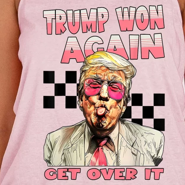 American Flag Funny Trump Won Again 2024 Election President 47 Th Gift Women's Knotted Racerback Tank