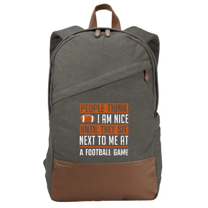 American Fantasy Football Slogan Graphic Cotton Canvas Backpack