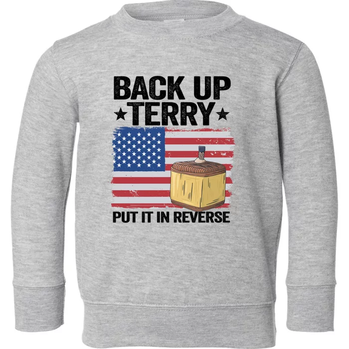 American Flag Firework Back Up Terry Put It In Reverse Terry Cool Gift Toddler Sweatshirt