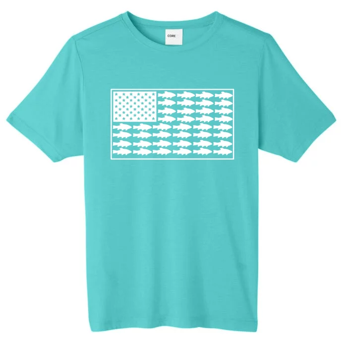 American Flag Fishes Gift ChromaSoft Performance T-Shirt