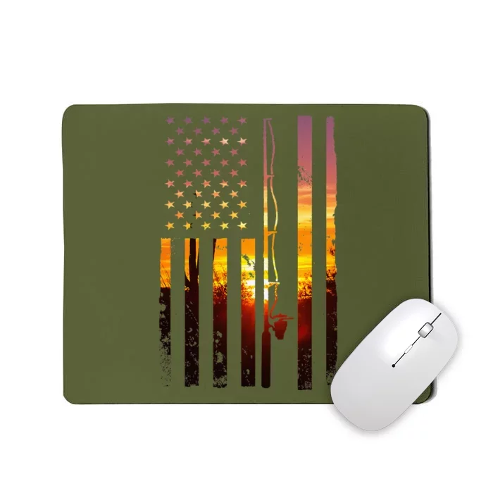 American Flag Fish Fisher Fisherman Funny Bass Fishing Usa Mousepad