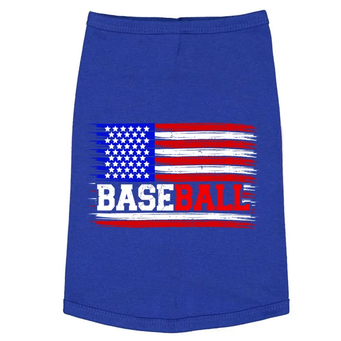 American Flag Funny Baseball Softball Mama Papa Gift Doggie Tank