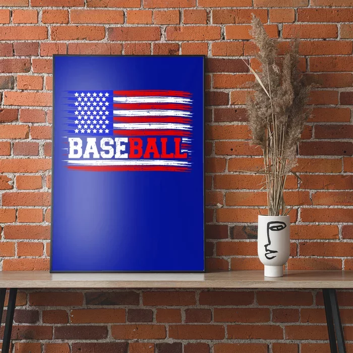 American Flag Funny Baseball Softball Mama Papa Gift Poster