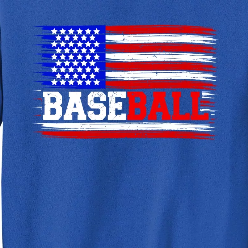 American Flag Funny Baseball Softball Mama Papa Gift Tall Sweatshirt