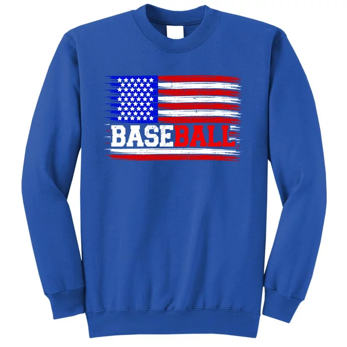 American Flag Funny Baseball Softball Mama Papa Gift Tall Sweatshirt