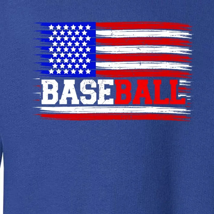 American Flag Funny Baseball Softball Mama Papa Gift Toddler Sweatshirt