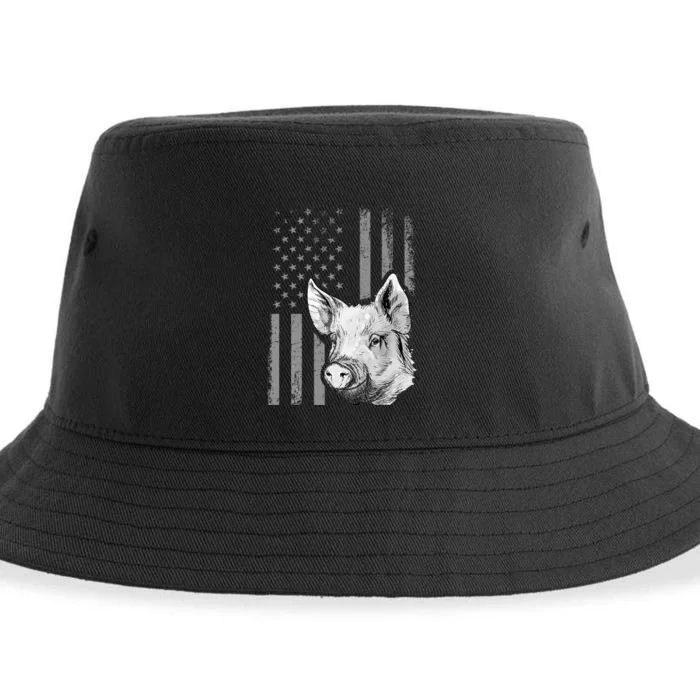 American Flag Farmer Chicken Lover Sustainable Bucket Hat