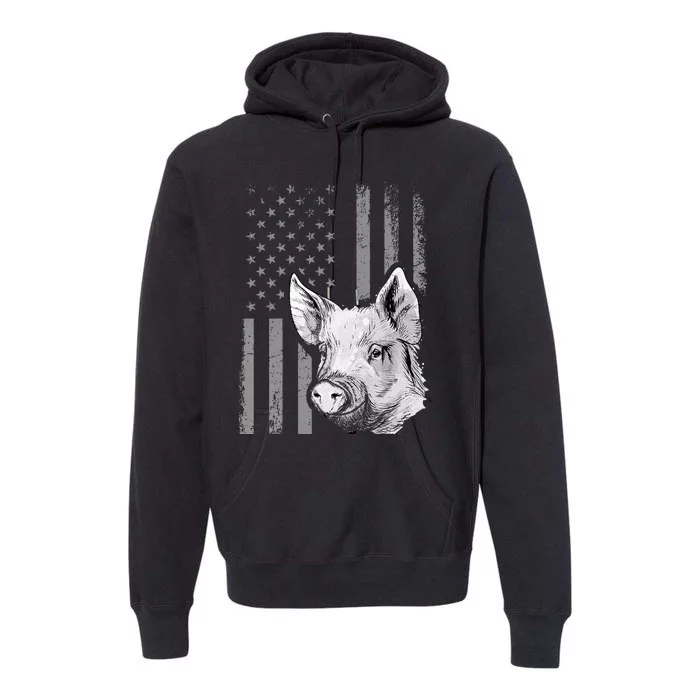 American Flag Farmer Chicken Lover Premium Hoodie